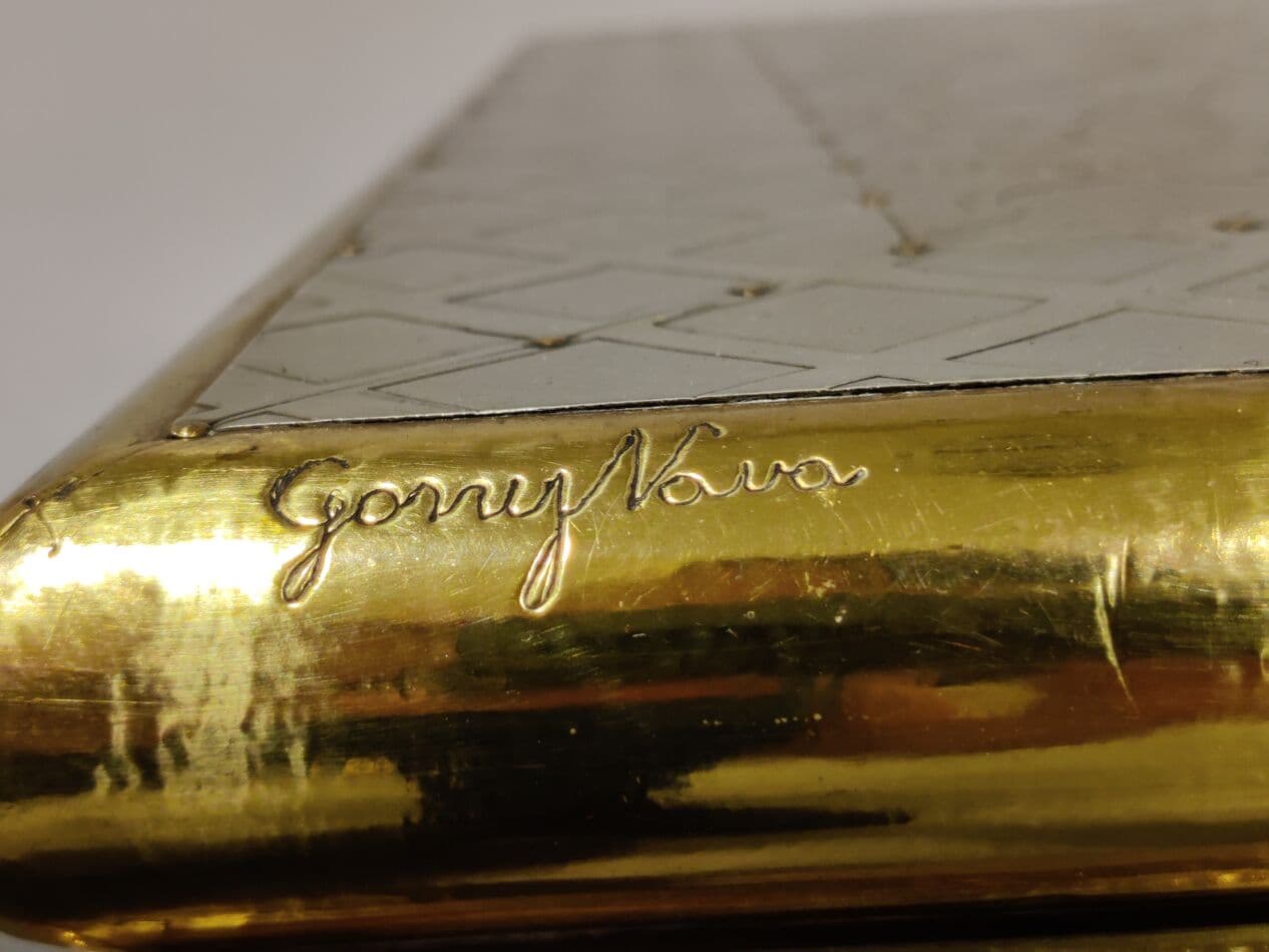 Side table, gold brass, by G. Nava, Spain, 1980s. - 265472