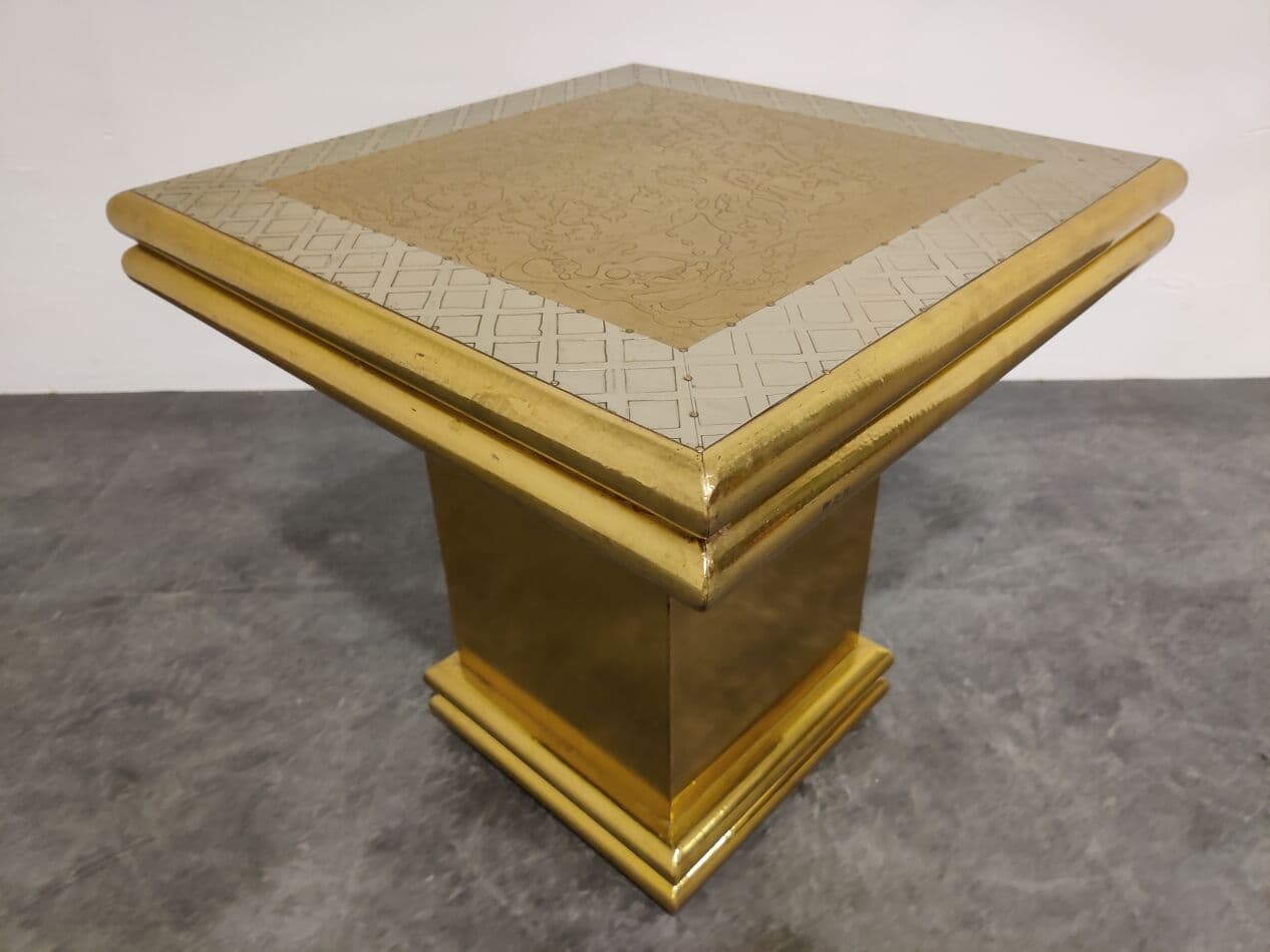 Side table, gold brass, by G. Nava, Spain, 1980s. - 265470