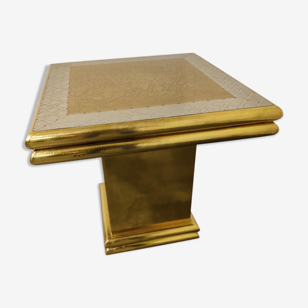 Side table, gold brass, by G. Nava, Spain, 1980s. - 265465