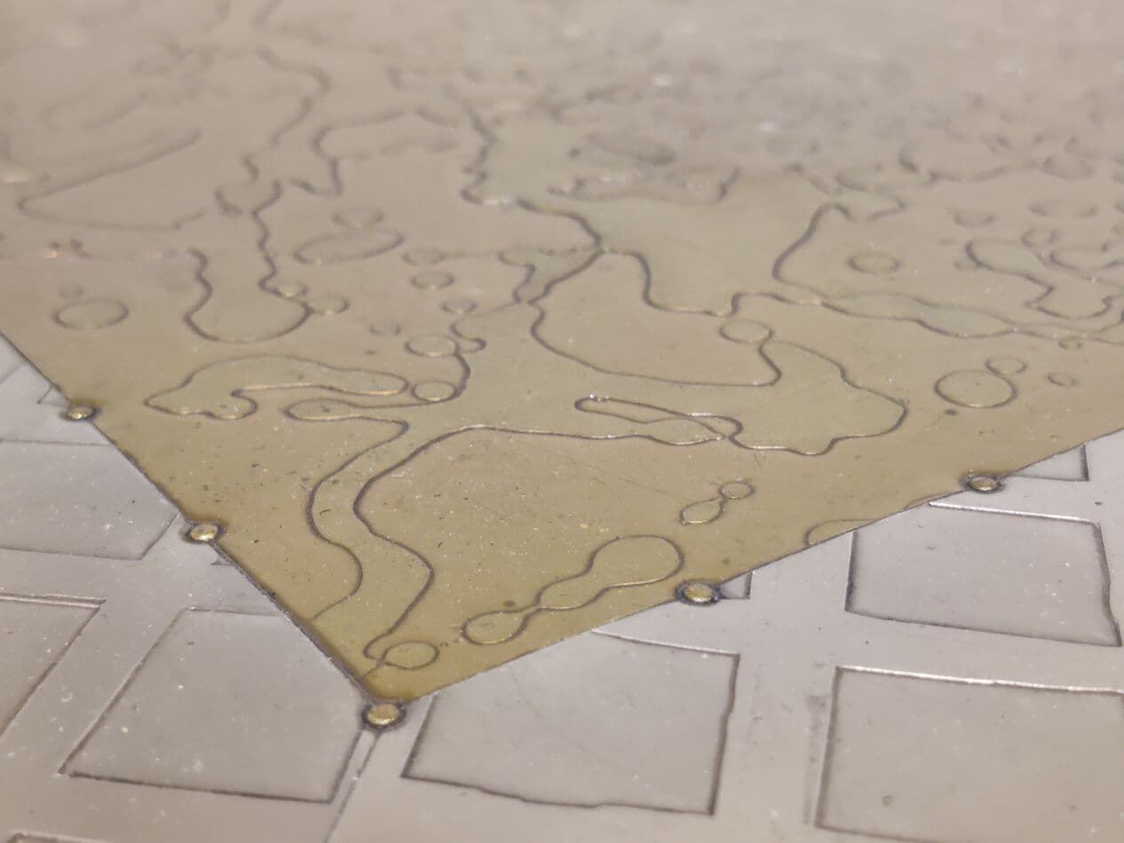 Side table, gold brass, by G. Nava, Spain, 1980s. - 265471