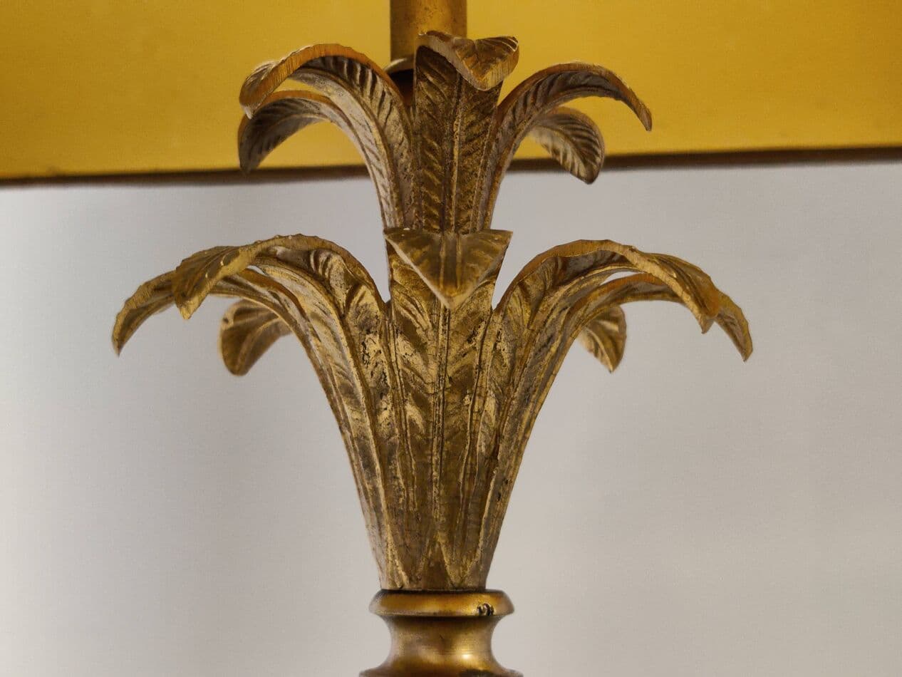 Lampa stołowa ananas, mosiądz złoty, Francja, lata 70. - 265461