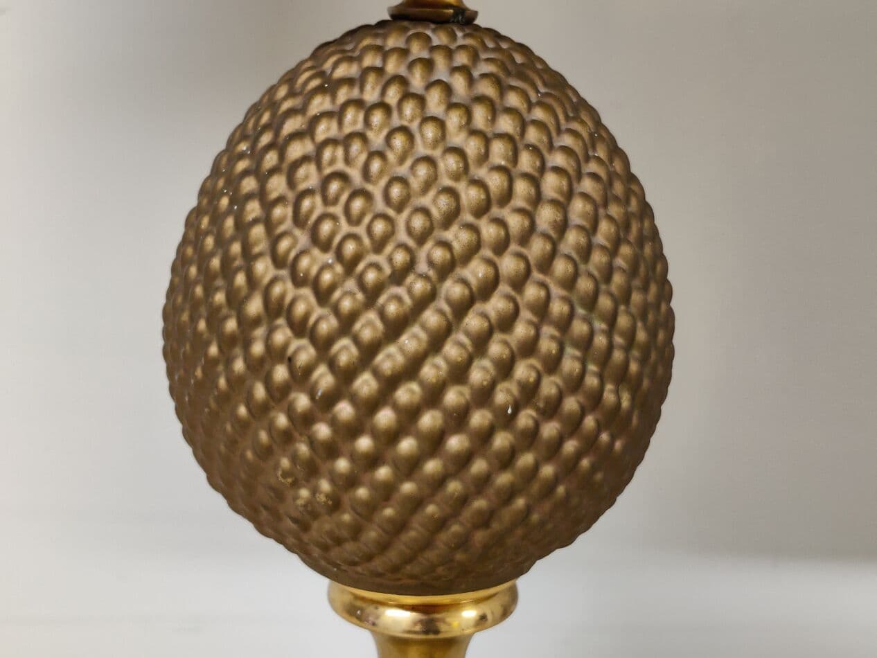 Lampa stołowa ananas, mosiądz złoty, Francja, lata 70. - 265460