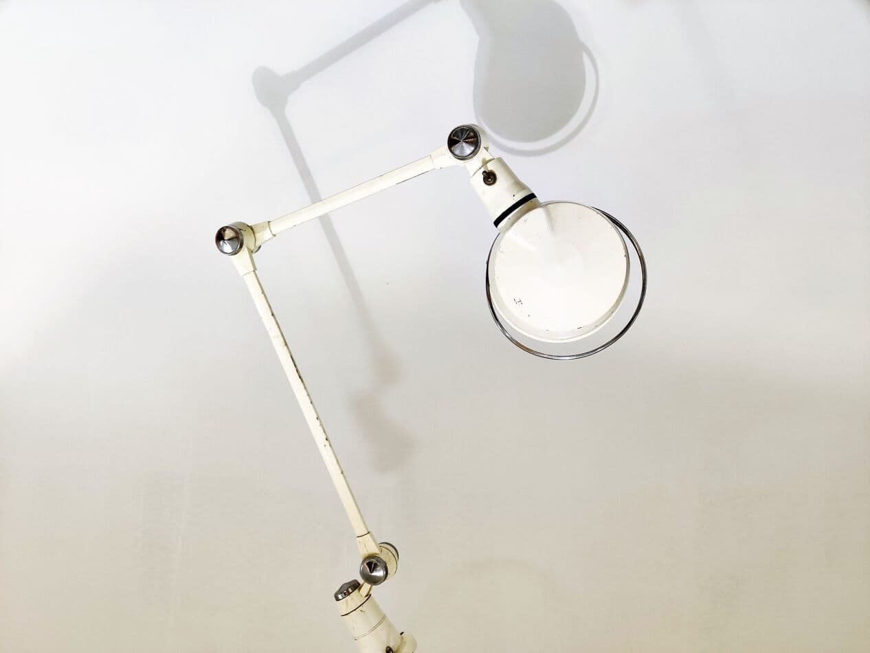 Lampa biurkowa artykułowana, biała, metal, lata 60. - 265449
