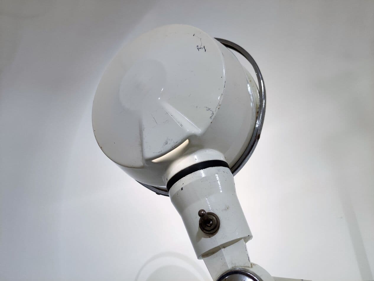 Lampa biurkowa artykułowana, biała, metal, lata 60. - 265439