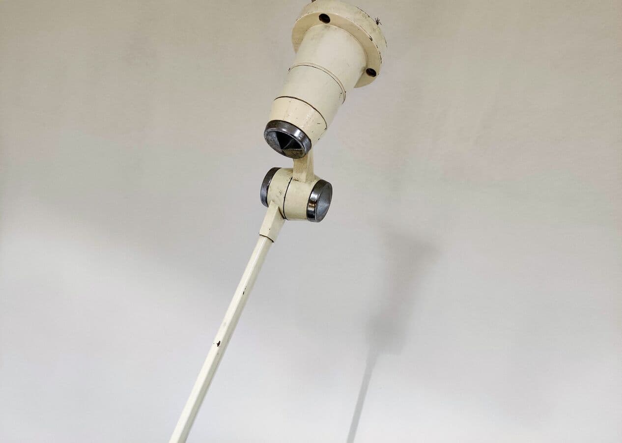 Lampa biurkowa artykułowana, biała, metal, lata 60. - 265446