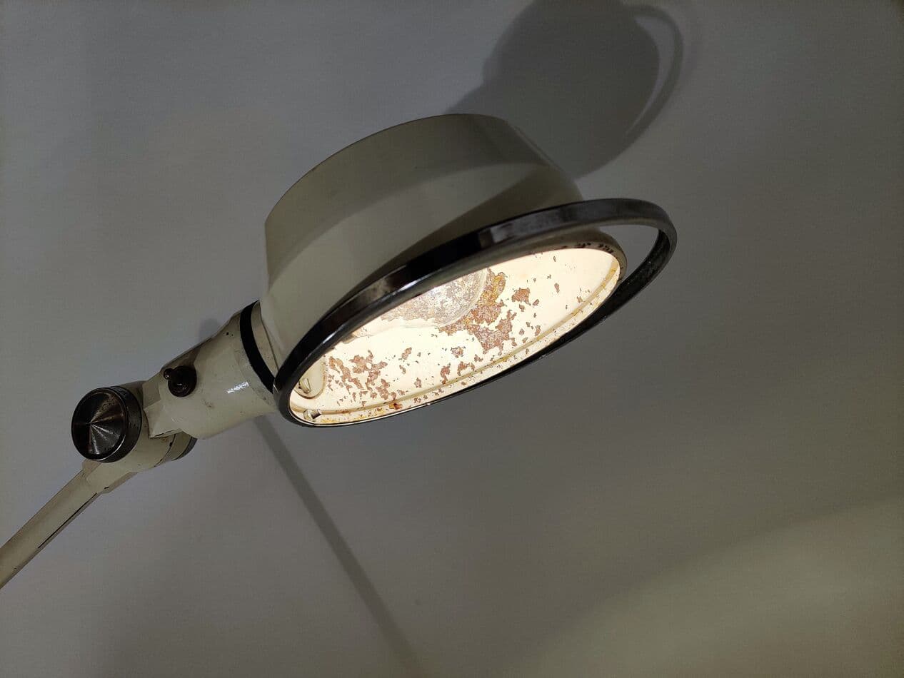 Lampa biurkowa artykułowana, biała, metal, lata 60. - 265440