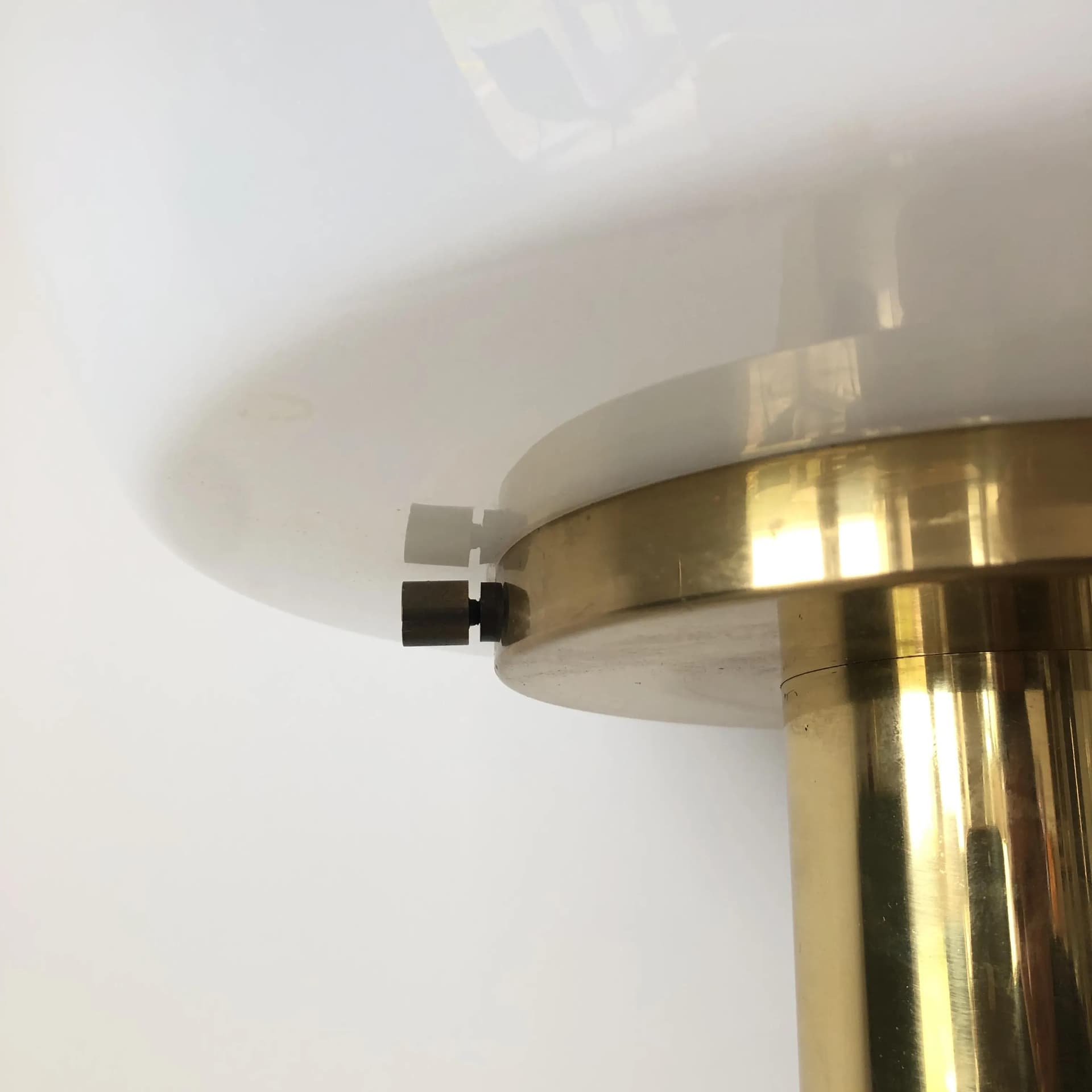 Lampa stołowa, złocony mosiądz, proj. K. Springer, Glashutte Limburg, Niemcy, lata 70. - 19766