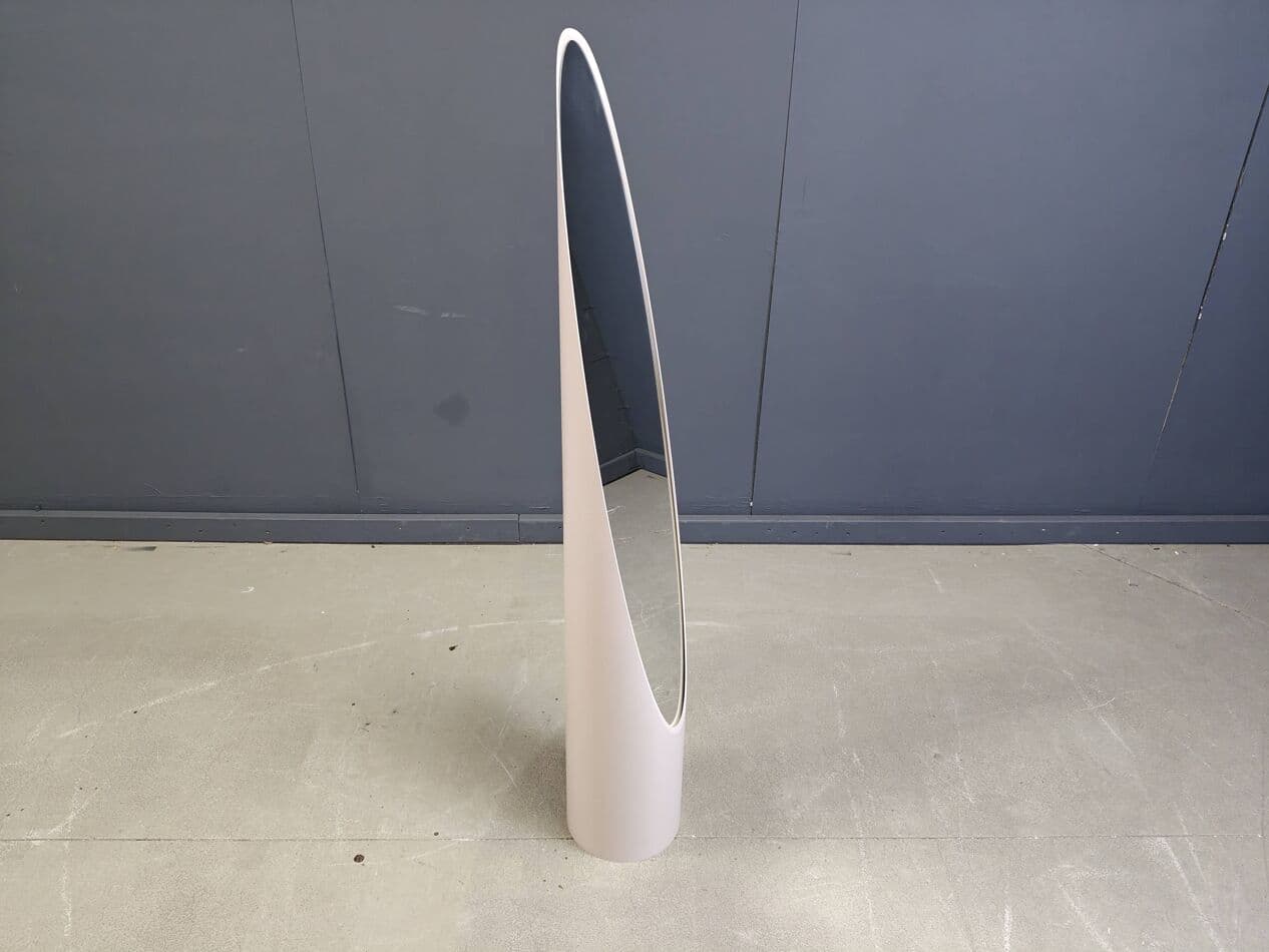 Lustro podłogowe Unghia, beżowy, plastik, proj. R. Bonetto, Włochy, lata 70. - 265367