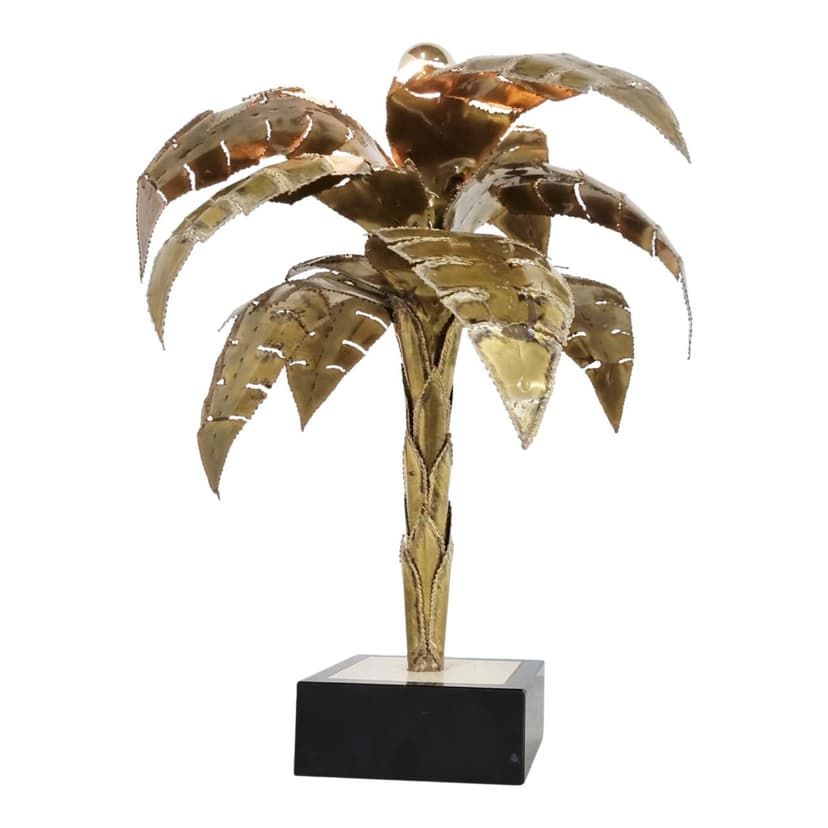 Lampa stołowa Palm, mosiądz złoty, Maison Jansen, Francja, lata 70.