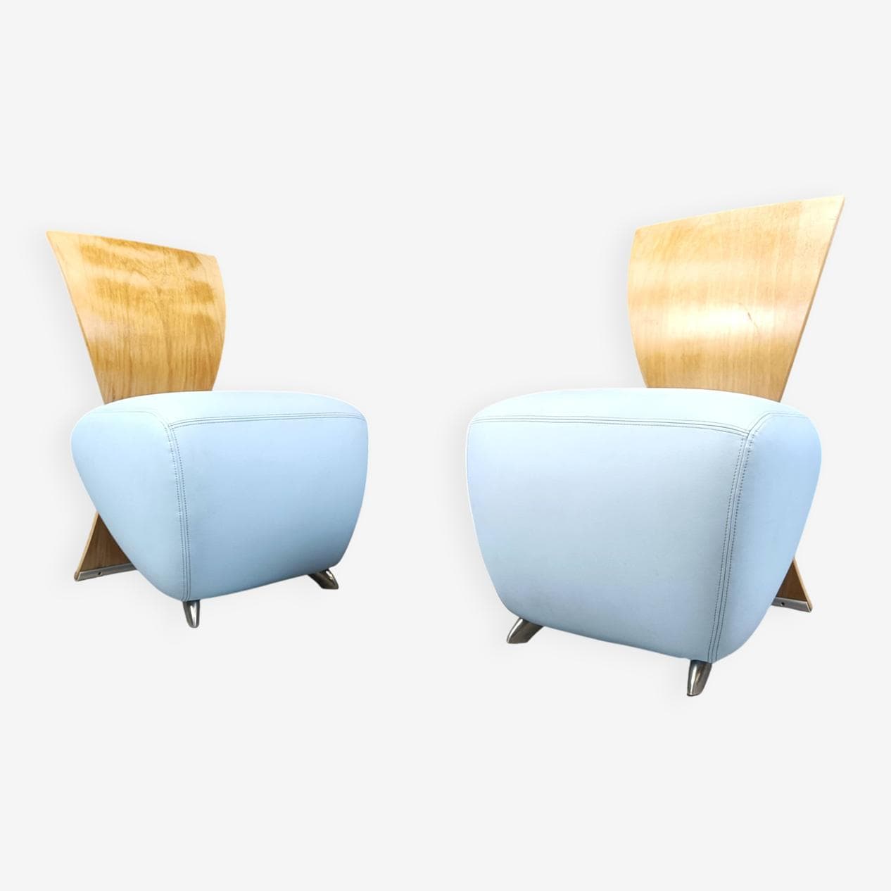 Para foteli Bobo Lounge, niebieski, proj. D. Scharping, Dauphin, Niemcy - 265263