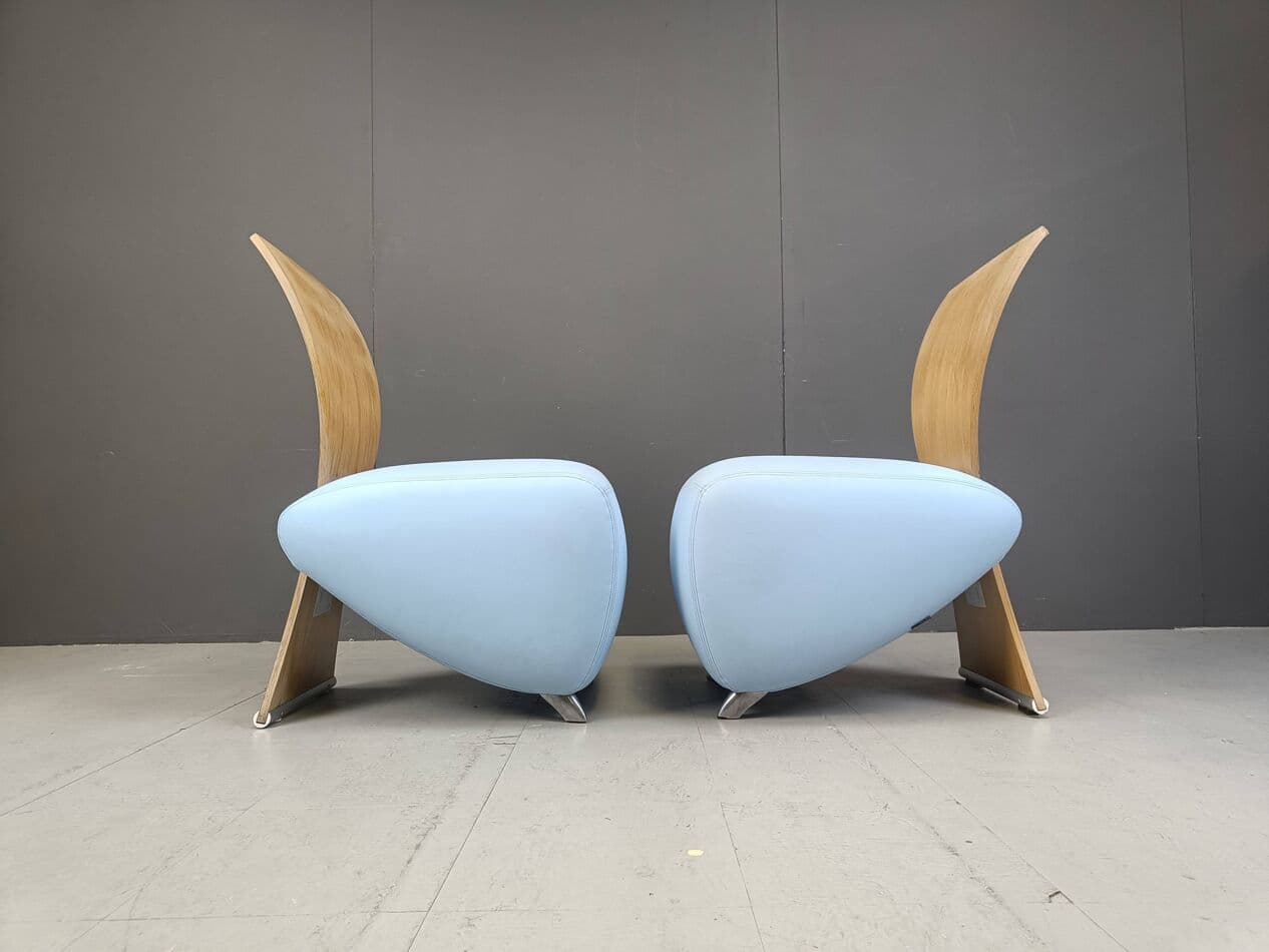 Para foteli Bobo Lounge, niebieski, proj. D. Scharping, Dauphin, Niemcy - 265257