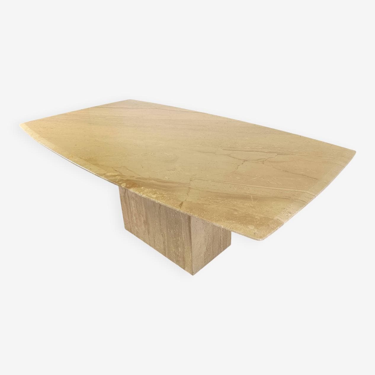 Stół jadalniany, beżowy, trawertyn, Włochy, lata 70. - 265232