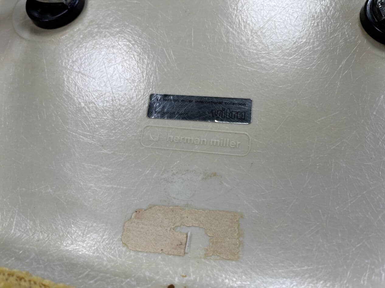 Set of Six Dining Chairs, Eames, yellow, fabric, fiberglass, chrome, by C. & R. Eames, Herman Miller, USA, 1970s. - 265149