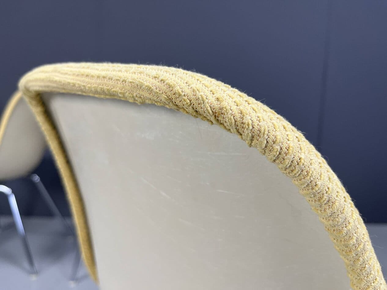 Set of Six Dining Chairs, Eames, yellow, fabric, fiberglass, chrome, by C. & R. Eames, Herman Miller, USA, 1970s. - 265158