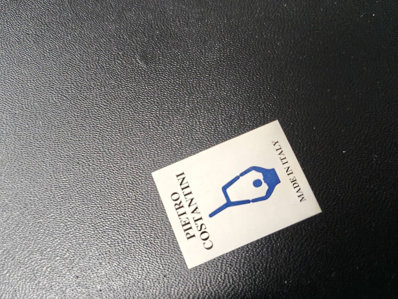 Zestaw sześciu krzeseł jadalnianych, zielona skóra, proj. P. Costantini, Włochy, lata 80. - 265037