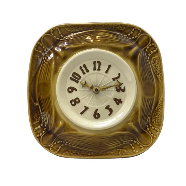 Zegar ścienny, Predom-Metron Z-250, brązowy, porcelana, proj. A. Sadulski, Polska, lata 70. - WYMIARY