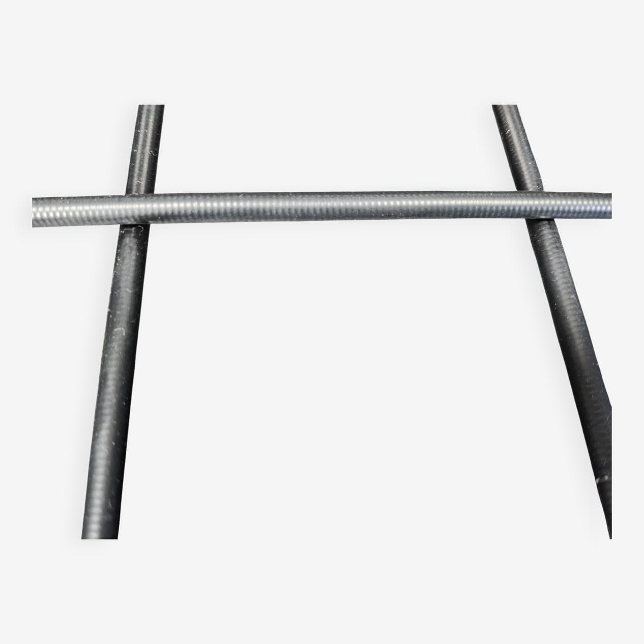 Set of four dining chairs, black leather, chrome, Italy, 1980s. - 264961