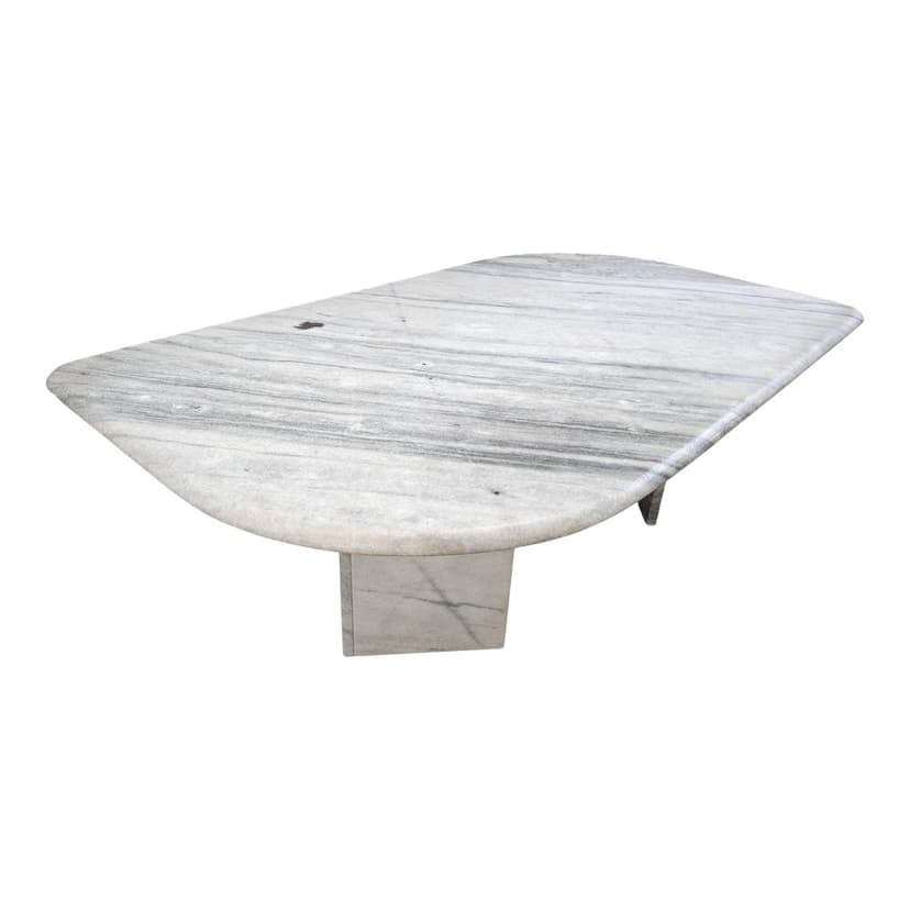 Coffee table, white marble, Italy, 1970s.