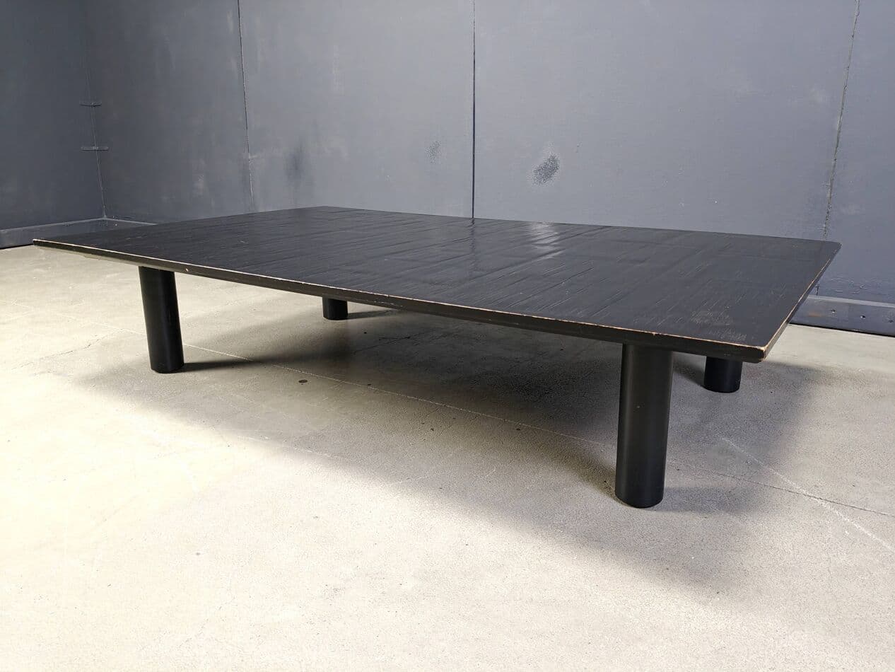 Coffee table XL, black wenge, bamboo, Belgium, 1980s. - 264801