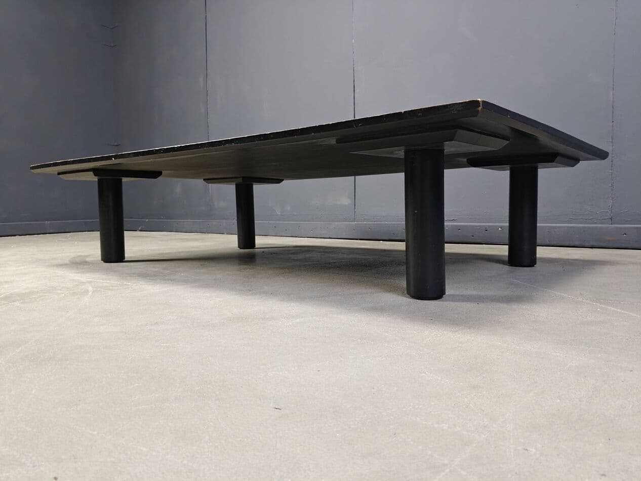 Coffee table XL, black wenge, bamboo, Belgium, 1980s. - 264796