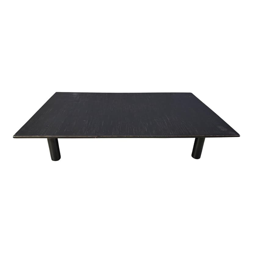Coffee table XL, black wenge, bamboo, Belgium, 1980s.