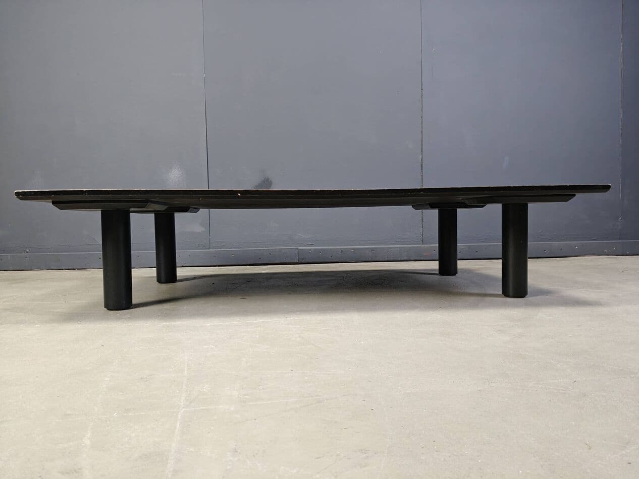 Coffee table XL, black wenge, bamboo, Belgium, 1980s. - 264794