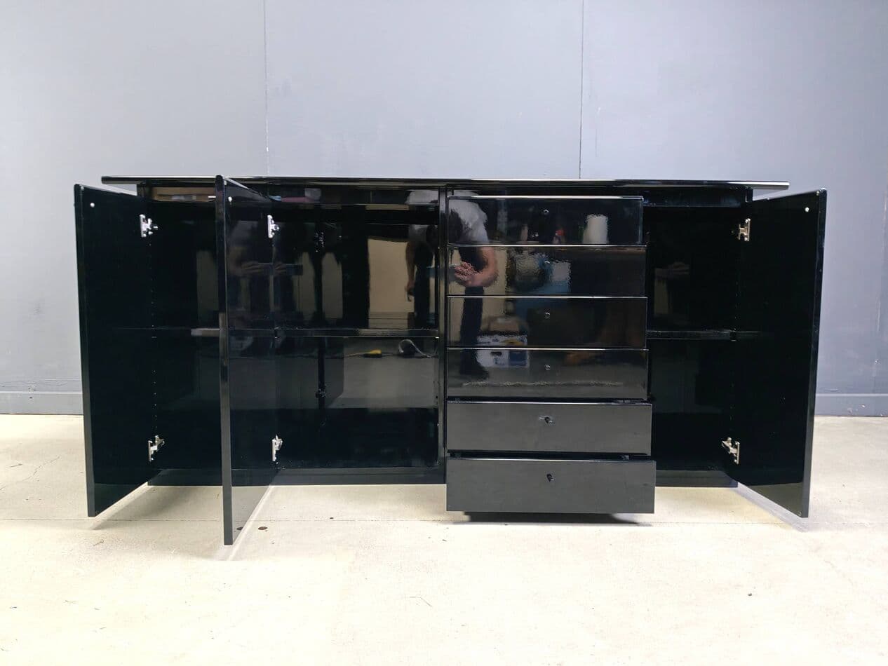 Kredens, czarny, drewno, Włochy, lata 70. - 264722