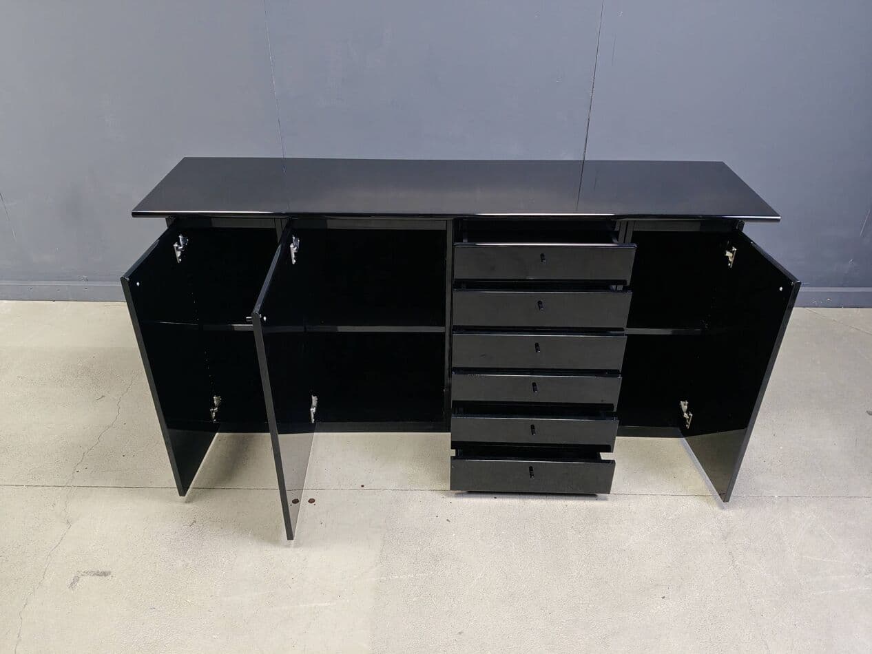 Kredens, czarny, drewno, Włochy, lata 70. - 264711