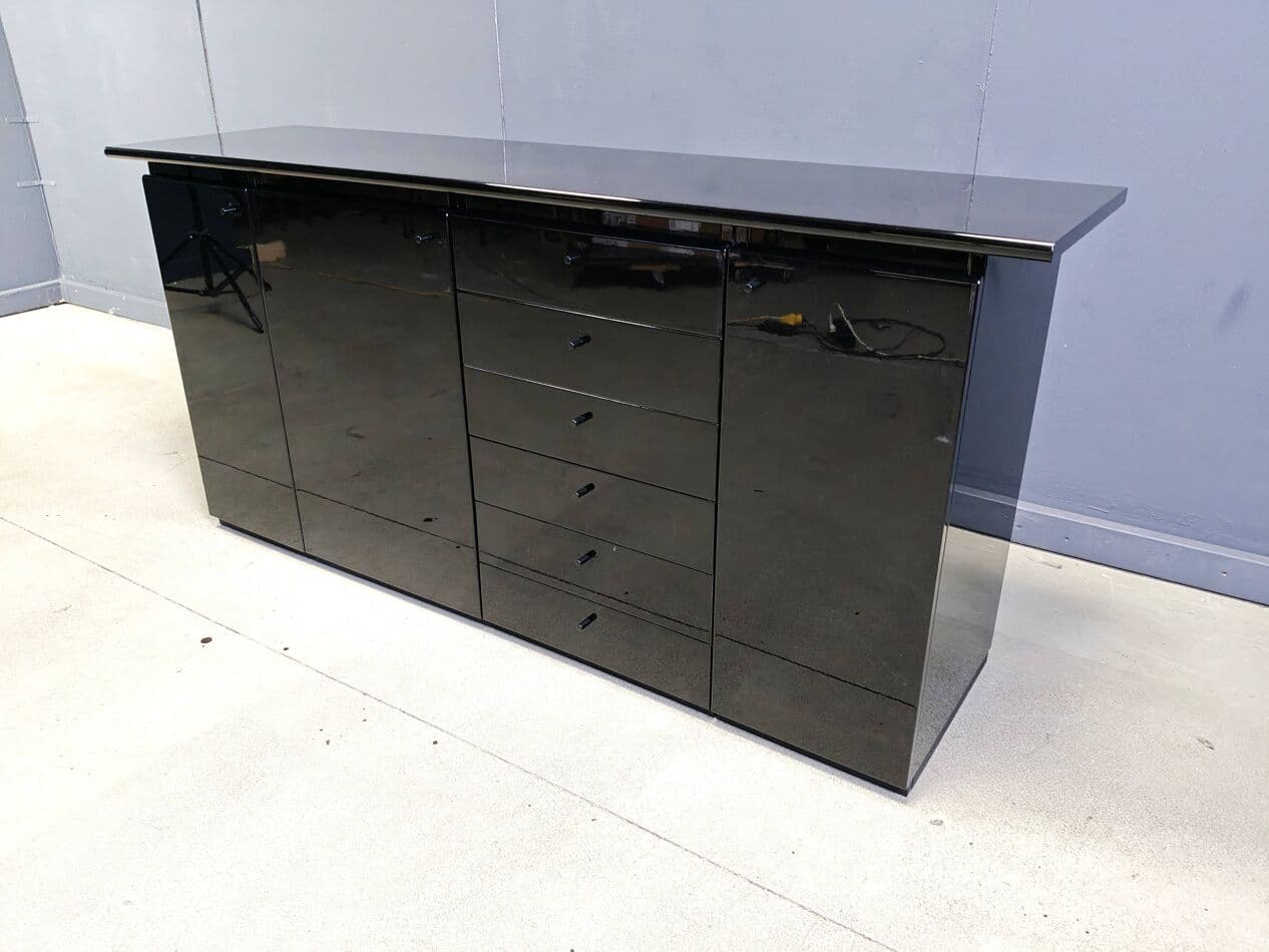 Kredens, czarny, drewno, Włochy, lata 70. - 264716