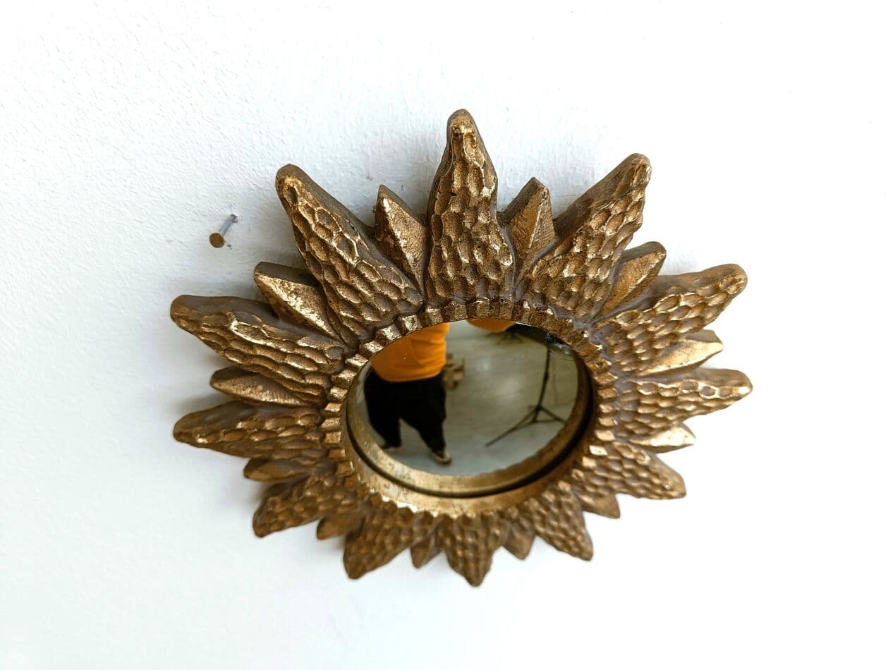 Mirror sunburst, gold glass, Belgium, 1960s. - 264706