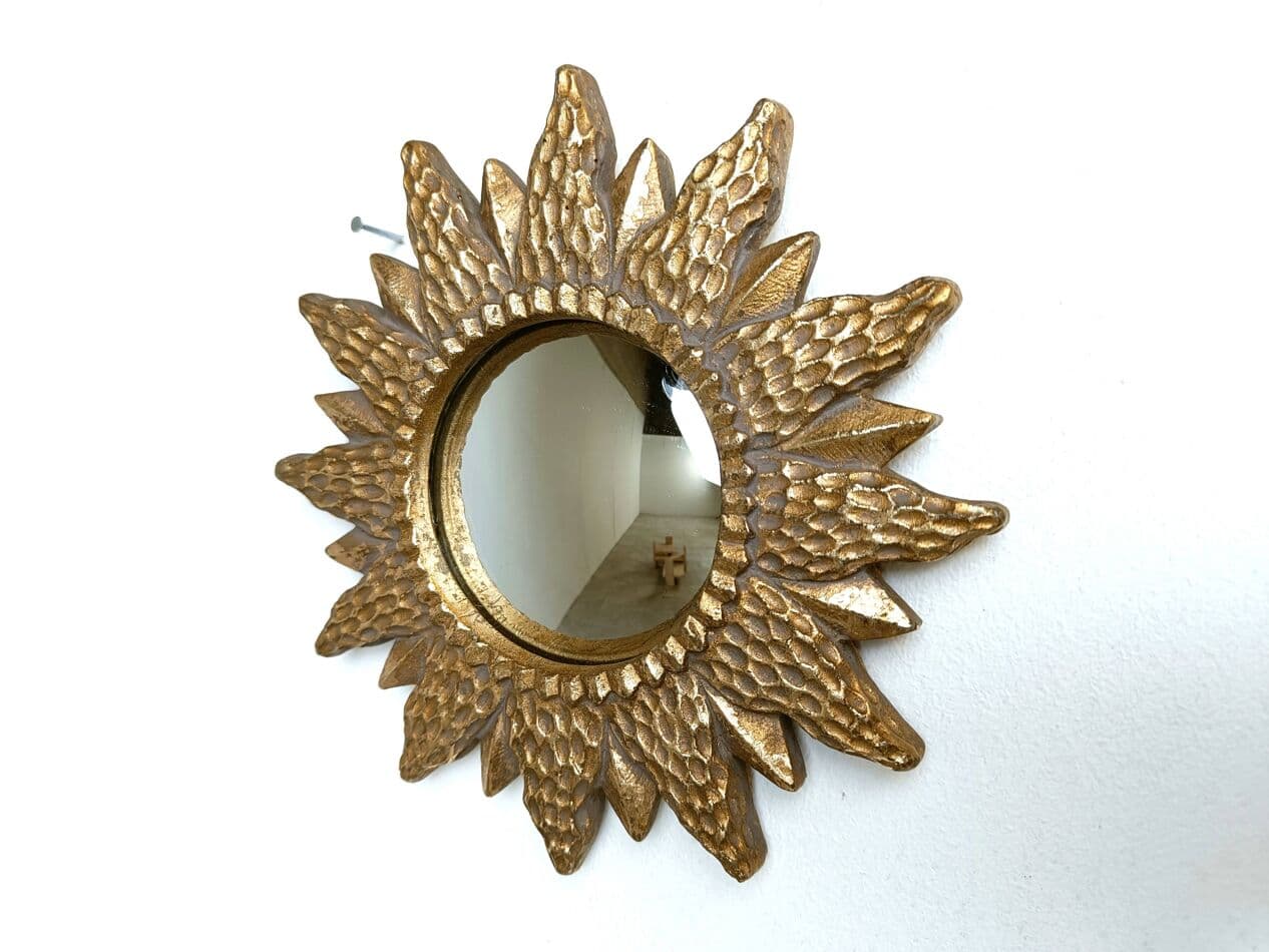 Mirror sunburst, gold glass, Belgium, 1960s. - 264698