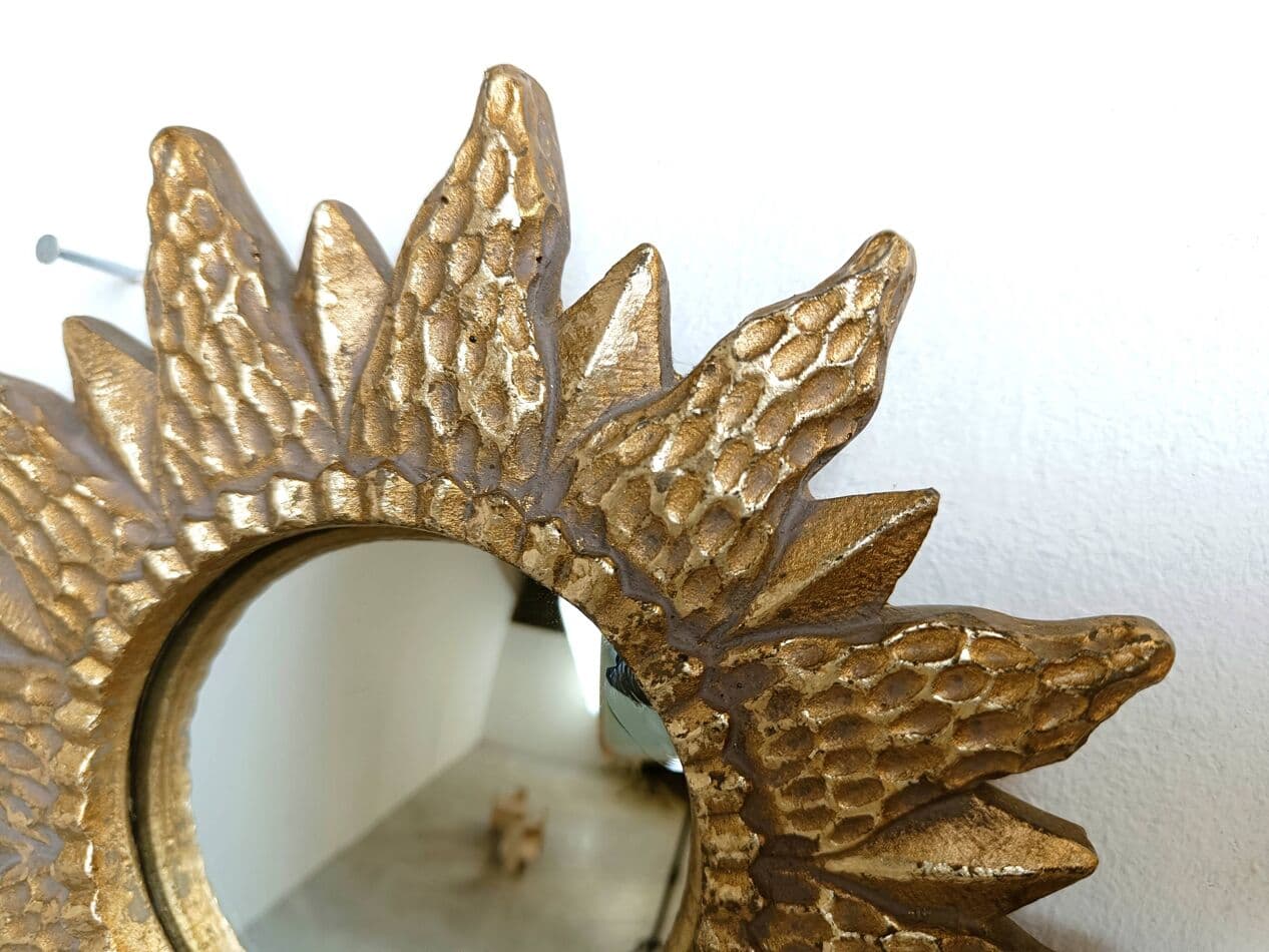 Mirror sunburst, gold glass, Belgium, 1960s. - 264685