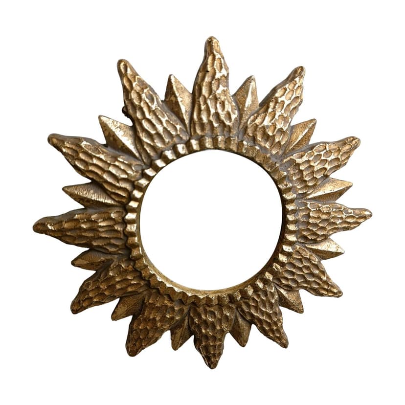 Mirror sunburst, gold glass, Belgium, 1960s.