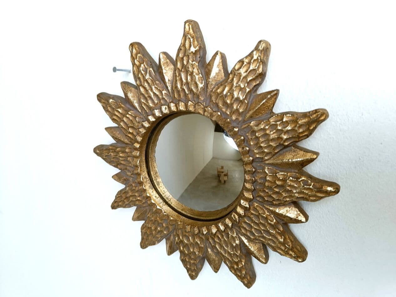 Mirror sunburst, gold glass, Belgium, 1960s. - 264682
