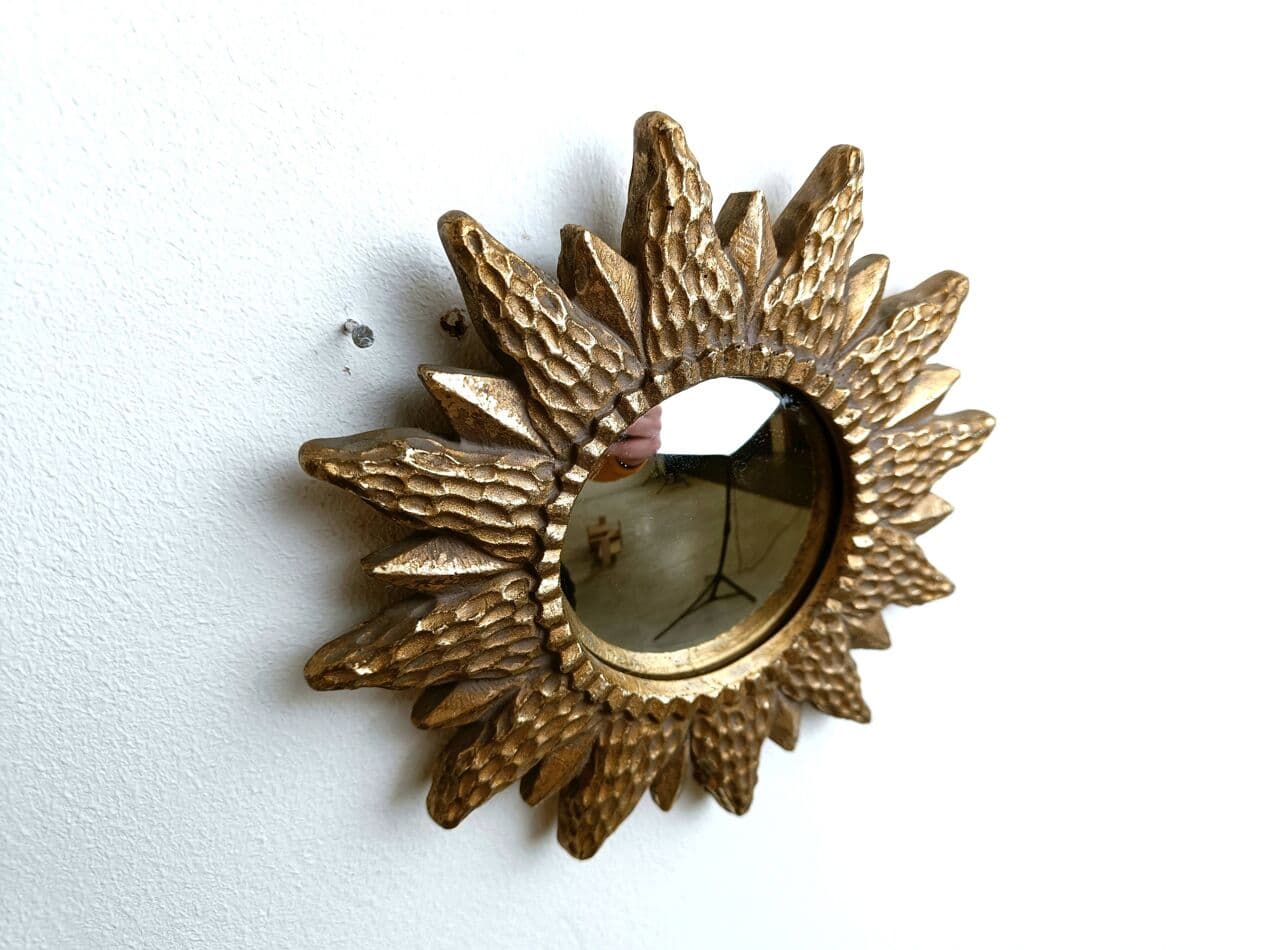 Mirror sunburst, gold glass, Belgium, 1960s. - 264688