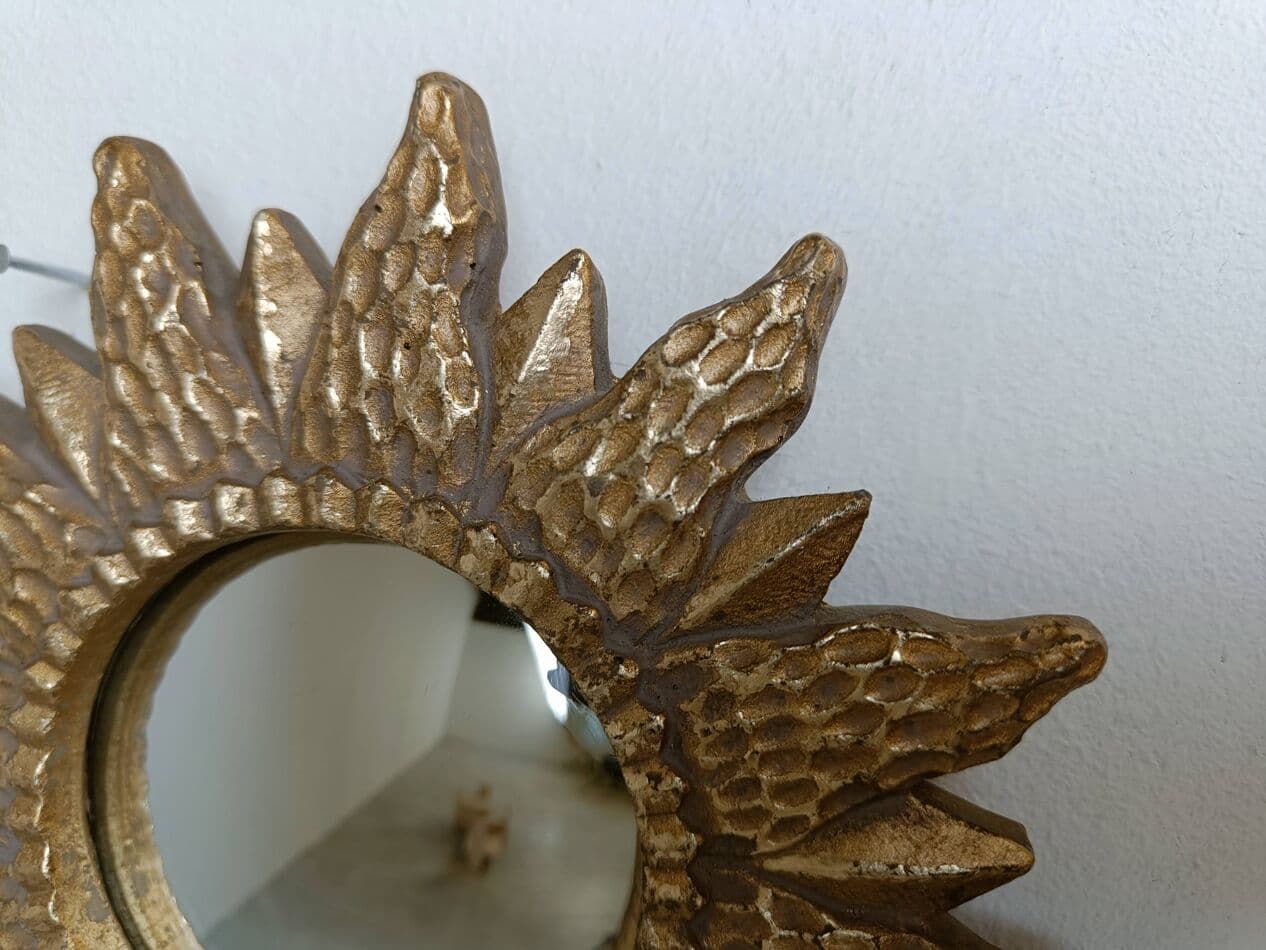 Mirror sunburst, gold glass, Belgium, 1960s. - 264687