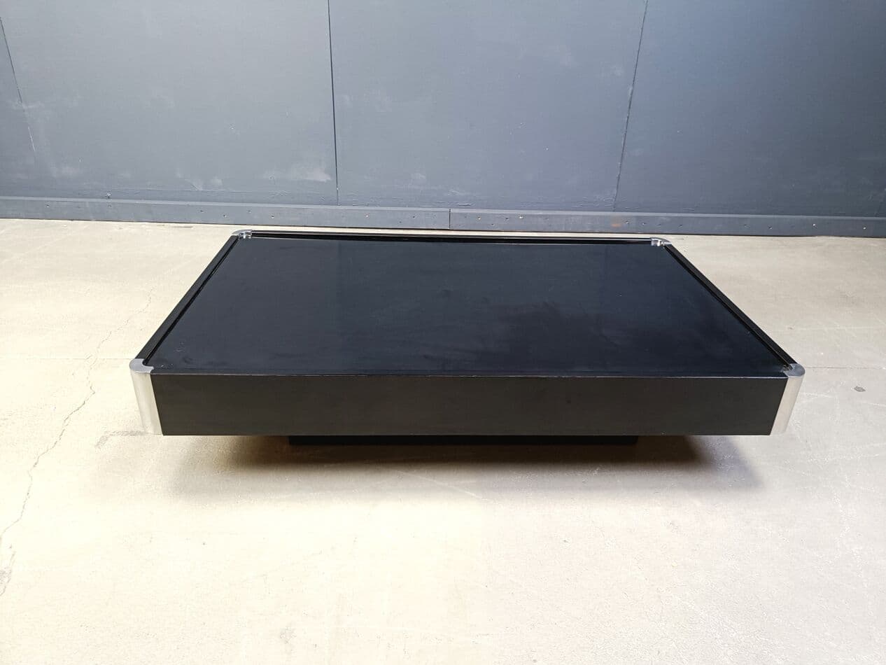 Coffee table, black wood, Italy, 1970s. - 264678