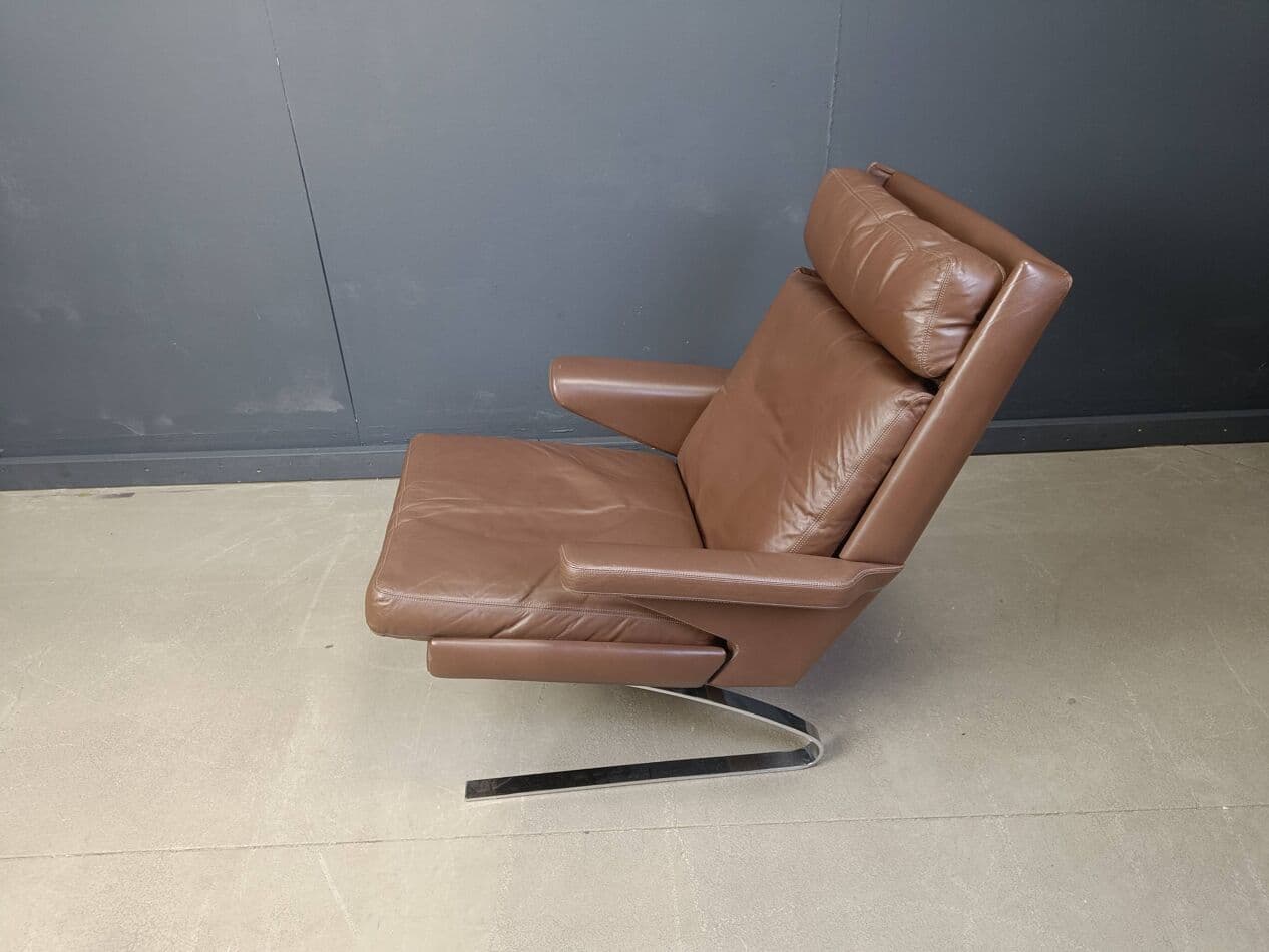 Fotel Swing, skóra brązowa, Niemcy, lata 70. - 264617