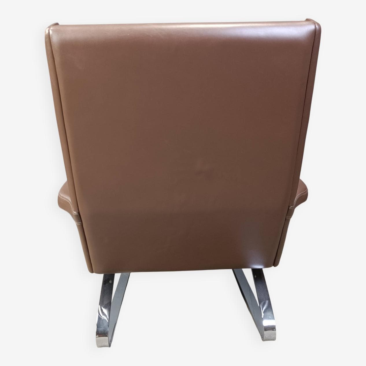 Fotel Swing, skóra brązowa, Niemcy, lata 70. - 264605