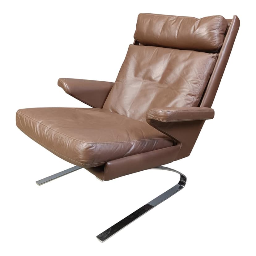 Fotel Swing, skóra brązowa, Niemcy, lata 70.