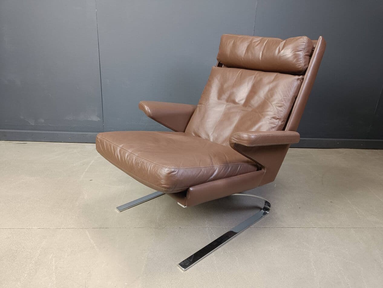 Fotel Swing, skóra brązowa, Niemcy, lata 70. - 264619