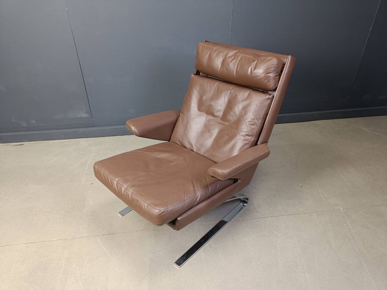 Fotel Swing, skóra brązowa, Niemcy, lata 70. - 264606