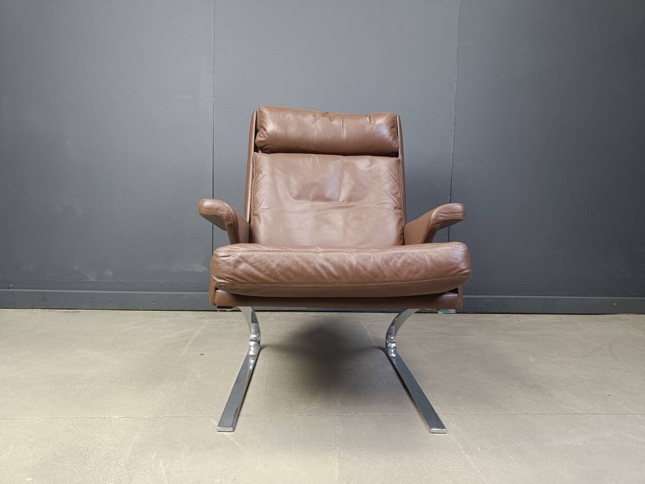 Fotel Swing, skóra brązowa, Niemcy, lata 70. - 264607