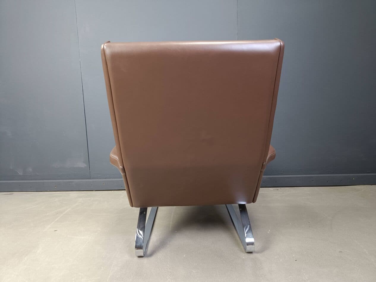 Fotel Swing, skóra brązowa, Niemcy, lata 70. - 264610