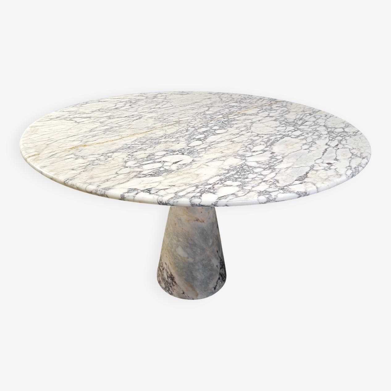 Stół jadalniany okrągły, marmur biały, Włochy, lata 70. - 264544