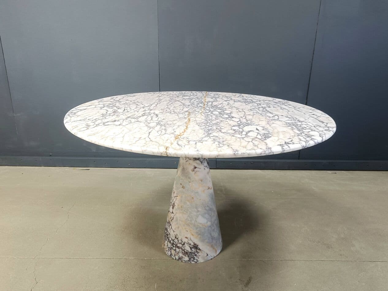 Stół jadalniany okrągły, marmur biały, Włochy, lata 70. - 264552