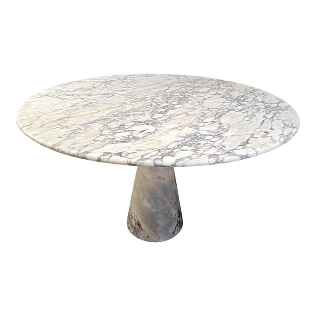 Stół jadalniany okrągły, marmur biały, Włochy, lata 70. - WYMIARY