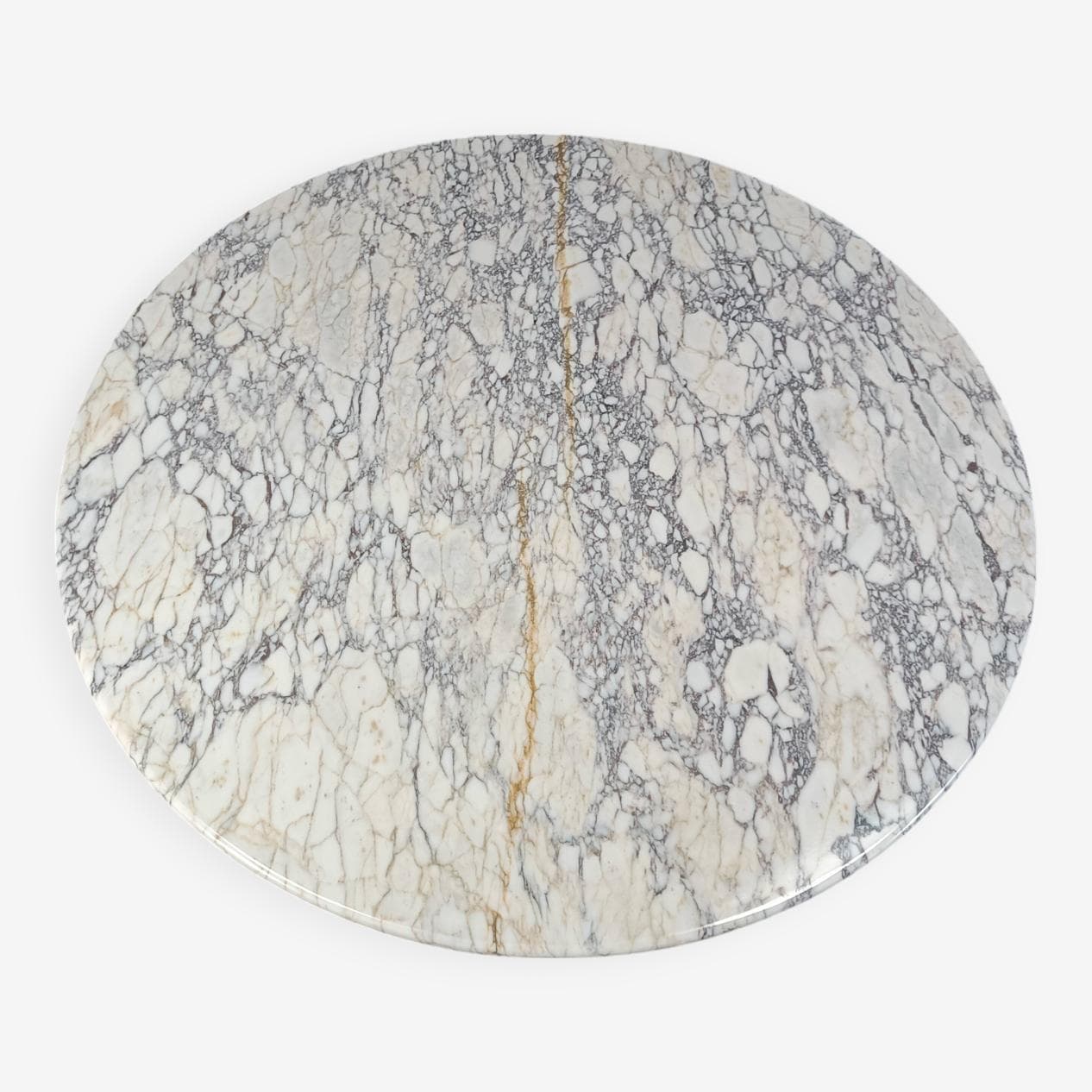 Stół jadalniany okrągły, marmur biały, Włochy, lata 70. - 264541