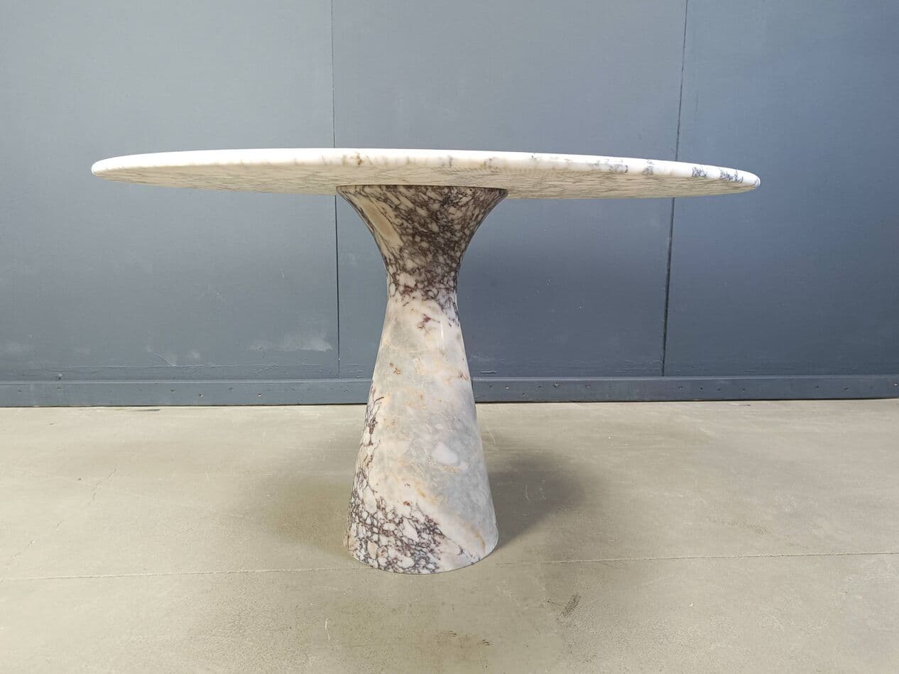 Stół jadalniany okrągły, marmur biały, Włochy, lata 70. - 264551