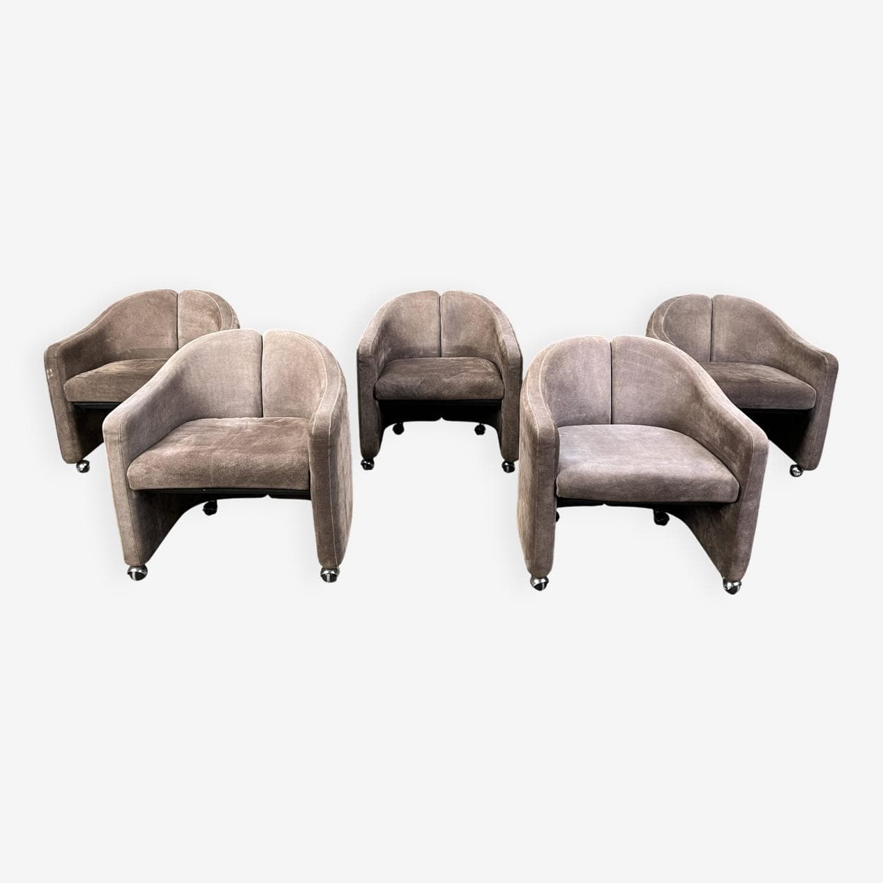 Zestaw pięciu foteli PS142, tkanina szara, proj. E. Gerli, Tecno, Włochy, lata 70. - 264518